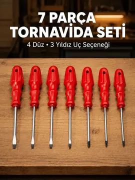 7'li Düz ve Yıldız Tornavida Seti Çelik Manyetik Uçlu