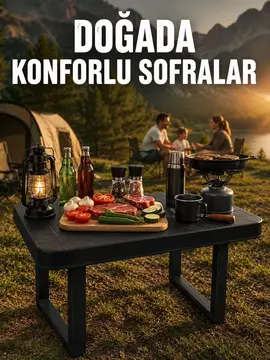 Taşınabilir Katlanır Kamp Masası Sağlam Plastik Çok Amaçlı Masa