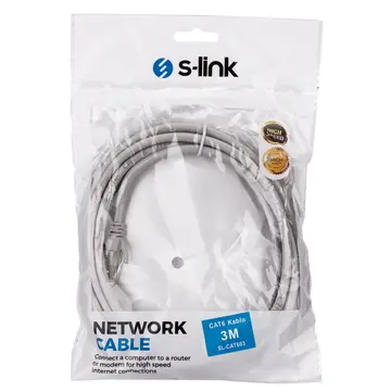 S-LINK SL-CAT603 CAT6 Patch 3Mt Kablo (Gri)(1923)