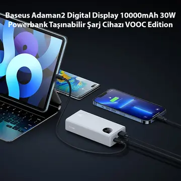 Baseus Adaman2 Digital Display 10000mAh 30W Powerbank Taşınabilir Şarj Cihazı VOOC Edition