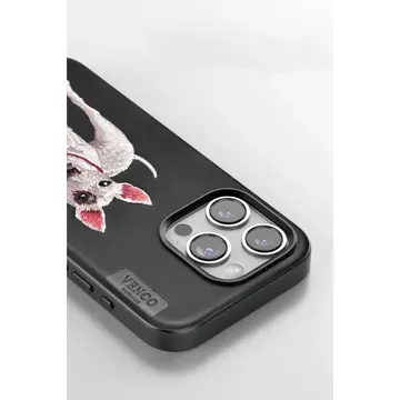 Venco  İphone 15 Pro Perma Desenli Kapak - Siyah