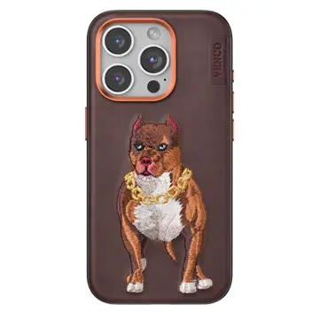 Venco  İphone 15 Pro Perma Desenli Kapak - Kahverengi