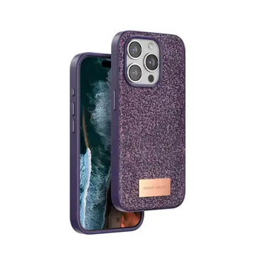 Onegif  İphone 14 Pro Max Bright Simli Kapak - Derin Mor
