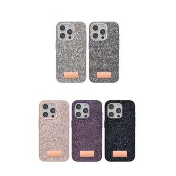 Onegif  İphone 14 Pro Max Bright Simli Kapak - Derin Mor