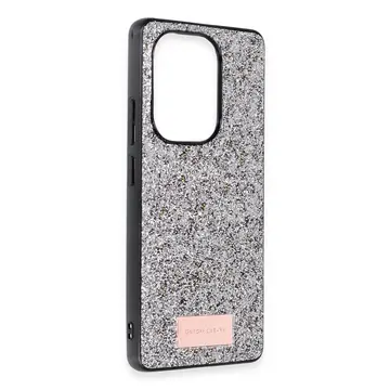 Onegif Xiaomi Redmi Note 13 Pro 4g Bright Simli Kapak - Gümüş