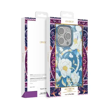 Onegif  İphone 15 Pro Flower Series Magsafe Kapak - Mavi