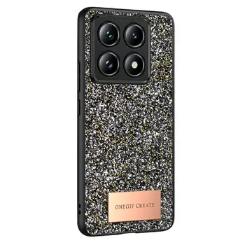 Onegif Xiaomi Mi 14t Pro Bright Simli Kapak - Gümüş