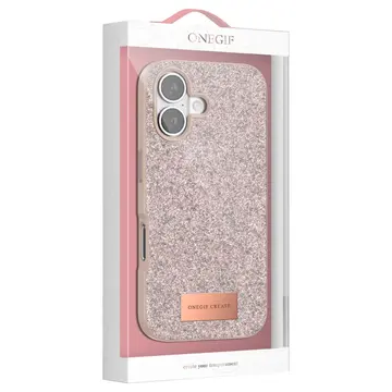 Onegif  İphone 17 Pro Bright Simli Kapak - Pembe