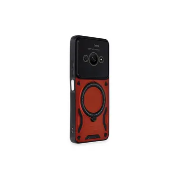 Xiaomi Poco C61 Kılıf Joy Lens Standlı Kapak - Kırmızı