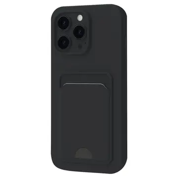 İphone 16 Pro Kılıf Kelvin Kartvizitli Silikon - Siyah