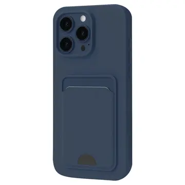 İphone 16 Pro Kılıf Kelvin Kartvizitli Silikon - Lacivert