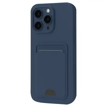İphone 16 Pro Max Kılıf Kelvin Kartvizitli Silikon - Lacivert