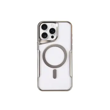İphone 14 Pro Kılıf Boyi Magsafe Silikon Kapak - Gümüş