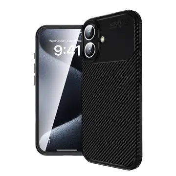İphone 16 Plus Kılıf Auto Focus Karbon Kapak - Siyah
