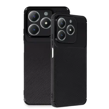 Realme C61 Kılıf Auto Focus Karbon Kapak - Siyah