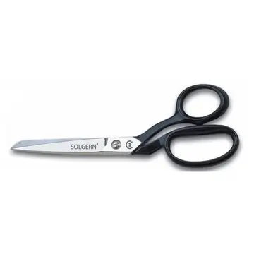 232-7 Tekstil / Yatık Regula Makası No: 7 İnç / 17,78 Cm - Nikel Kaplama, Siyah Saplı
