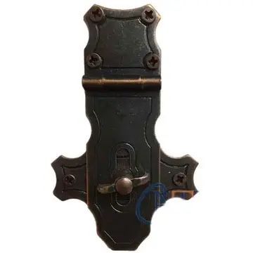 Dekoratif Anahtarlı Sandık Askısı - 40x55mm, Oksit, 1 Adet