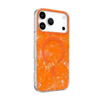 Onegif  İphone 17 Pro Mila Dalgalı Magsafe Kapak - Turuncu
