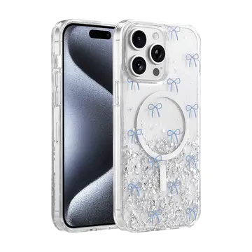 Onegif  İphone 14 Pro Max Misk Simli Magsafe Kapak - Desen 3