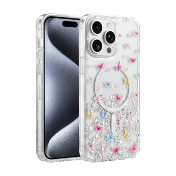 Onegif  İphone 14 Pro Max Misk Simli Magsafe Kapak - Desen 4