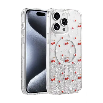 Onegif  İphone 14 Pro Max Misk Simli Magsafe Kapak - Desen 5