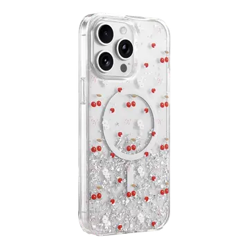 Onegif  İphone 14 Pro Max Misk Simli Magsafe Kapak - Desen 5