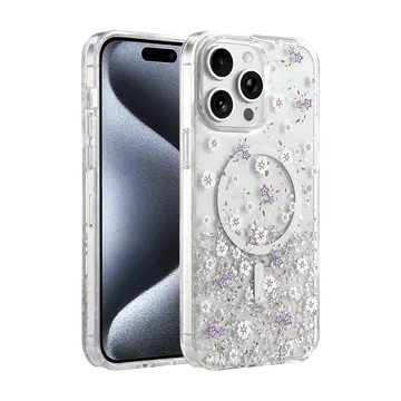 Onegif  İphone 15 Pro Max Misk Simli Magsafe Kapak - Desen 2