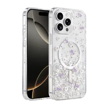 Onegif  İphone 16 Pro Max Misk Simli Magsafe Kapak - Desen 2