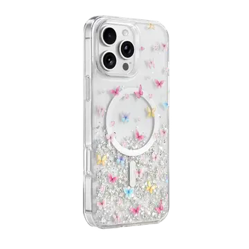 Onegif  İphone 16 Pro Max Misk Simli Magsafe Kapak - Desen 4