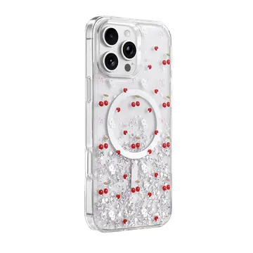 Onegif  İphone 16 Pro Max Misk Simli Magsafe Kapak - Desen 5