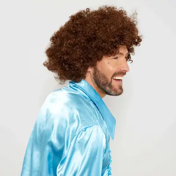 Kahve Renk Kıvırcık Afro Bonus Peruk