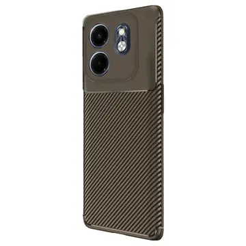 İnfinix Hot 50i 4g Kılıf Auto Focus Karbon Kapak - Kahverengi