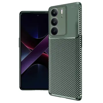 Realme C75 4g Auto Focus Karbon Kapak - Koyu Yeşil