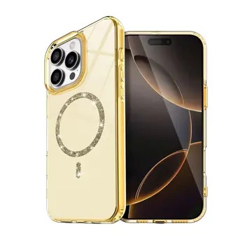 İphone 14 Pro Max Live Diamond Magsafe Kapak - Sarı