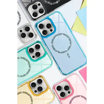 İphone 15 Plus Live Diamond Magsafe Kapak - Şeffaf