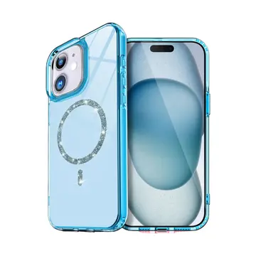 İphone 12 Live Diamond Magsafe Kapak - Mavi