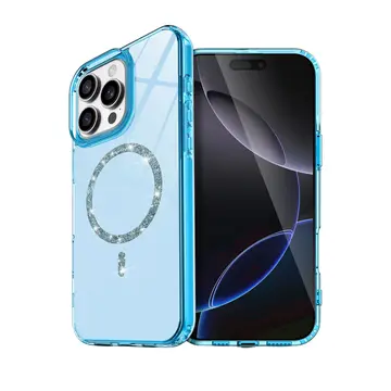 İphone 16 Pro Live Diamond Magsafe Kapak - Mavi