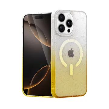 İphone 14 Pro Pummel Shiny Magsafe Kapak - Gold