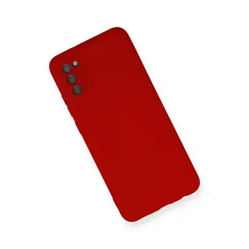 Samsung Galaxy A03s Kılıf Nano İçi Kadife Silikon - Kırmızı