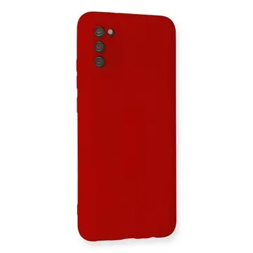 Samsung Galaxy A03s Kılıf Nano İçi Kadife Silikon - Kırmızı