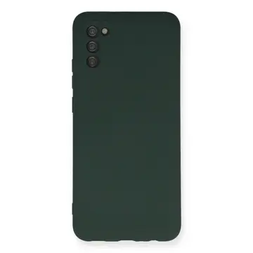Samsung Galaxy A03s Kılıf Nano İçi Kadife Silikon - Koyu Yeşil
