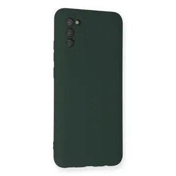 Samsung Galaxy A03s Kılıf Nano İçi Kadife Silikon - Koyu Yeşil