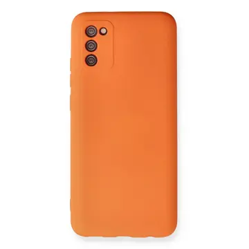 Samsung Galaxy A03s Kılıf Nano İçi Kadife Silikon - Turuncu