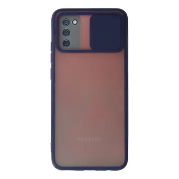 Samsung Galaxy A03s Kılıf Palm Buzlu Kamera Sürgülü Silikon - Lacivert