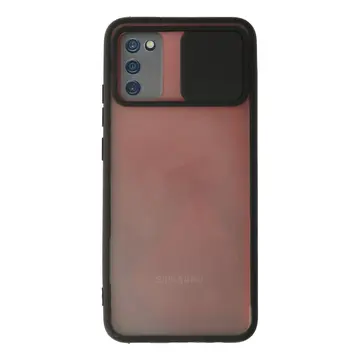 Samsung Galaxy A03s Kılıf Palm Buzlu Kamera Sürgülü Silikon - Siyah