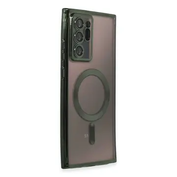 Samsung Galaxy Note 20 Ultra Kılıf Kross Magneticsafe Kapak - Koyu Yeşil