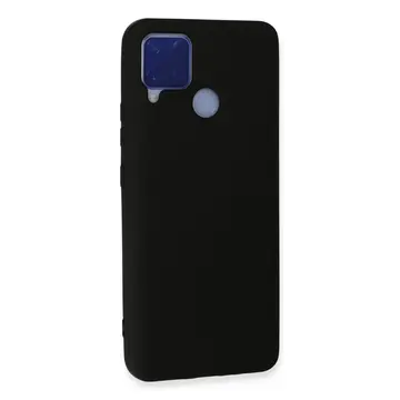 Realme C15 Kılıf Nano İçi Kadife Silikon - Siyah