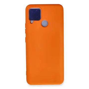 Realme C15 Kılıf Nano İçi Kadife Silikon - Turuncu