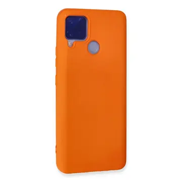Realme C15 Kılıf Nano İçi Kadife Silikon - Turuncu