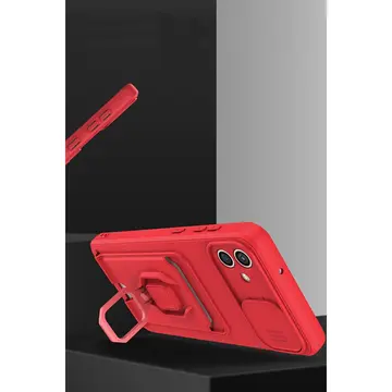 Samsung Galaxy A05 Kılıf Zuma Kartvizitli Yüzüklü Silikon - Kırmızı